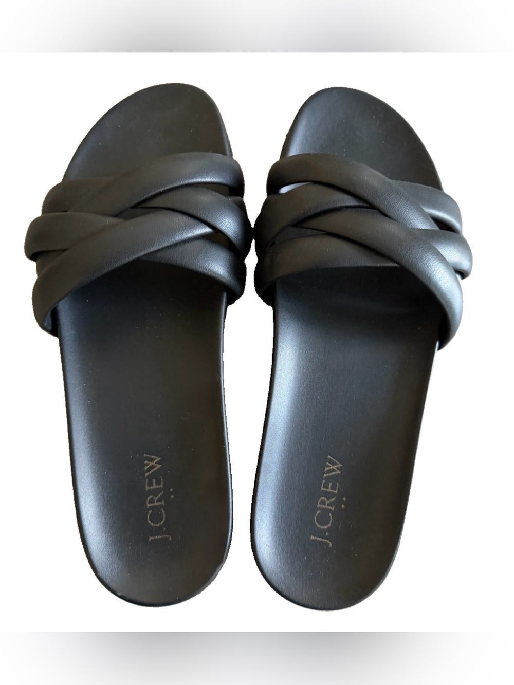 Worn Once! J.CREW Black Braided Preppy Women’s Slides Sandals Size 10